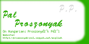 pal proszonyak business card